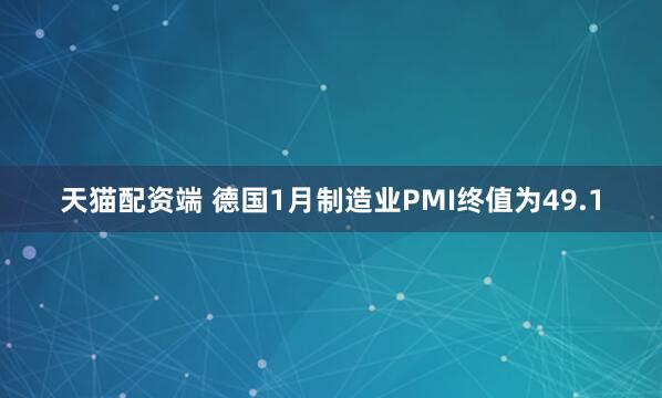 天猫配资端 德国1月制造业PMI终值为49.1