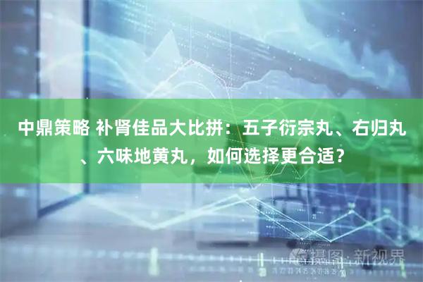 中鼎策略 补肾佳品大比拼：五子衍宗丸、右归丸、六味地黄丸，如何选择更合适？